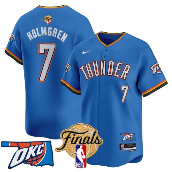Mens Youths Kids Womens Chet Holmgren 2025 Final Patch Stitched Jersey Blue